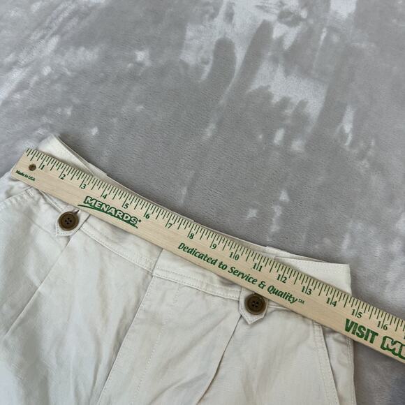 Converse Pants Womens 6 Ivory Linen Blend Cargo Hi Rise Utility Coastal Minimal - Picture 6 of 12